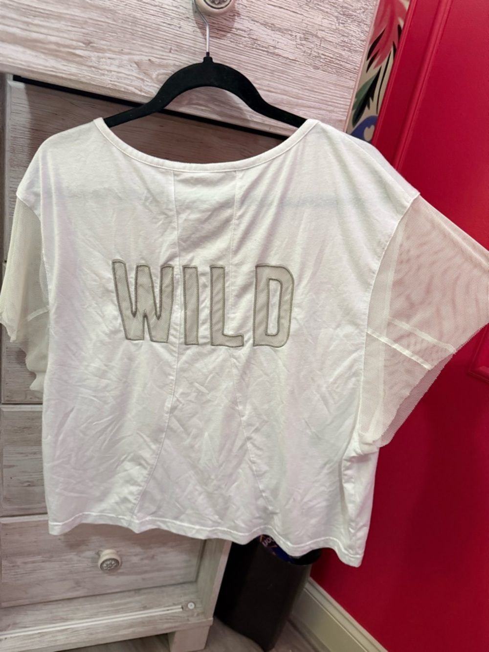 WILD Graphic Short Sleeve Women's Top - White
